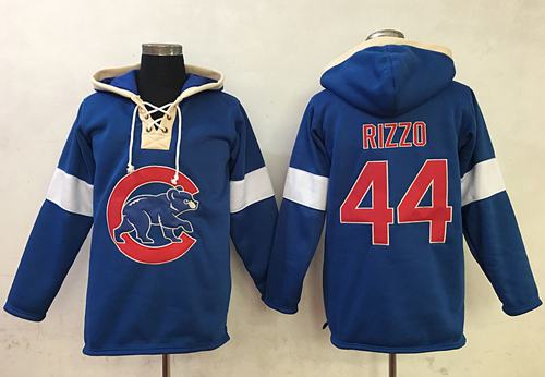 Cubs #44 Anthony Rizzo Blue Pullover MLB Hoodie - Click Image to Close